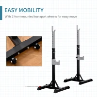 Soozier 2-Piece Squat Rack, Adjustable Bench Press Stand, Weight Lifting Rack for Home Gym Strength Training, Black(m-5)