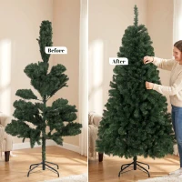 HOMCOM 6 ft Artificial Christmas Tree, Norway Spruce Tree, Hinged Xmas Tree with Metal Stand(m-7)
