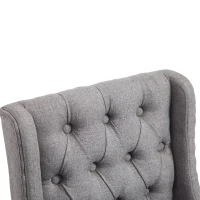 HOMCOM Set of 2 40Inch Button Tufted Bar stools High Counter Dining Height Chairs Grey(m-11)