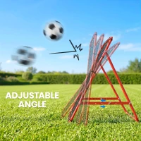 HOMCOM Volleyball Rebounder Net Football Training Aid Kickback Target Play Red(m-5)