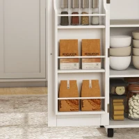 HOMCOM Kitchen Island Cart, Rolling Kitchen Island Table with Drop Leaf, Drawer, Spice and Towel Rack, White(m-11)
