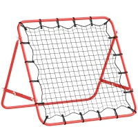 HOMCOM Volleyball Rebounder Net Football Training Aid Kickback Target Play Red(m-2)