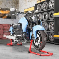 HOMCOM Motorcycle Stand Lift, 850 lbs Capacity Front & Rear Combo Wheel Paddock Stand Lift for Dirt Bikes, Red(m-8)