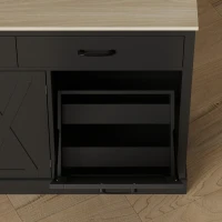 HOMCOM Kitchen Pantry Cabinet, 64" Tall Kitchen Hutch with 3 Cabinets, 2 Drawers, Adjustable Shelves, Microwave Stand, Black(m-11)