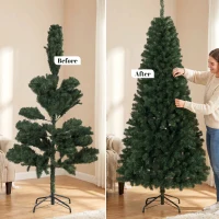 HOMCOM 7.5 ft Artificial Christmas Tree, Norway Spruce Tree, Hinged Xmas Tree with Metal Stand(m-7)