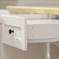 HOMCOM Kitchen Island Cart, Rolling Kitchen Island Table with Drop Leaf, Drawer, Spice and Towel Rack, White(m-12)