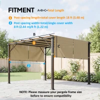Outsunny 2 Pcs UV Protection Pergola Replacement Canopy, Pergola Shade Cover, Easy to Install, for 10' x 10' Pergola, Sand(m-3)