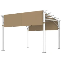 Outsunny 2 Pcs UV Protection Pergola Replacement Canopy, Pergola Shade Cover, Easy to Install, for 10' x 10' Pergola, Sand(m-9)