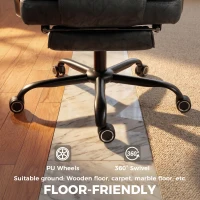 HOMCOM Executive Office Chair, Leathaire Big and Tall Office Chair 400 lbs with Wide Seat, Reclining, Lumbar Support, Black(m-7)