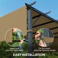 Outsunny 2 Pcs UV Protection Pergola Replacement Canopy, Pergola Shade Cover, Easy to Install, for 10' x 10' Pergola, Sand(m-6)