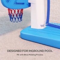 Soozier 2-in-1 Pool Basketball Hoop Poolside & Volleyball Set, Portable Basketball Hoop with Fillable Base(m-5)