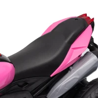 Aosom Kids Electric Pedal Motorcycle Ride-On Toy 6V Battery Powered w/ Music Horn Headlights Motorbike for 37–60 M Pink(m-12)