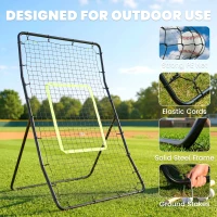 Soozier 4 x 5.7ft Volleyball Rebounder Net with Strike Zone, Baseball Lacrosse Training Net for Pitching and Fielding(m-4)