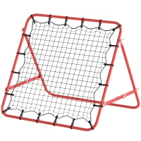 HOMCOM Volleyball Rebounder Net Football Training Aid Kickback Target Play Red(m-10)