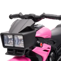 Aosom Kids Electric Pedal Motorcycle Ride-On Toy 6V Battery Powered w/ Music Horn Headlights Motorbike for 37–60 M Pink(m-11)