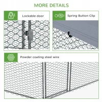 PawHut Chicken Coop with Cover for Outdoor Backyard, Chicken Run for 10-15 Chickens, Rabbits, Ducks, 13.1' x 11.4'(m-7)
