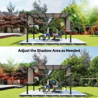 Outsunny 2 Pcs UV Protection Pergola Replacement Canopy, Pergola Shade Cover, Easy to Install, for 10' x 11.8' Pergola, Khaki(m-7)
