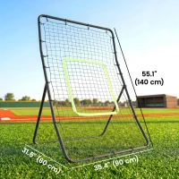 Soozier 4 x 5.7ft Volleyball Rebounder Net with Strike Zone, Baseball Lacrosse Training Net for Pitching and Fielding(m-3)