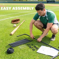 Soozier 4 x 5.7ft Volleyball Rebounder Net with Strike Zone, Baseball Lacrosse Training Net for Pitching and Fielding(m-6)