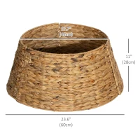 HOMCOM 24" Hyacinth Christmas Tree Base Cover, Hand Woven Christmas Tree Collar for Party, Holiday, Home Decoration, Natural(m-3)