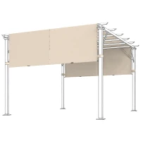 Outsunny 2 Pcs UV Protection Pergola Replacement Canopy, Pergola Shade Cover, Easy to Install, for 10' x 11.8' Pergola, Khaki(m-9)