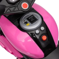 Aosom Kids Electric Pedal Motorcycle Ride-On Toy 6V Battery Powered w/ Music Horn Headlights Motorbike for 37–60 M Pink(m-9)