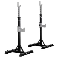 Soozier 2-Piece Squat Rack, Adjustable Bench Press Stand, Weight Lifting Rack for Home Gym Strength Training, Black(m-2)