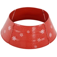 HOMCOM Christmas Tree Collar, Steel Tree Ring Skirt, Home Xmas Decoration for Christmas Tree, 26" x 26" x 9", Red(m-1)
