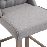 HOMCOM Set of 2 40Inch Button Tufted Bar stools High Counter Dining Height Chairs Grey(m-13)
