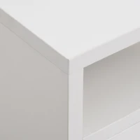 HOMCOM 24" Vertical Filing Cabinet with Lockable Drawer, Mobile File Cabinet with 2 Keys, Wheels for Home Office, White(m-12)