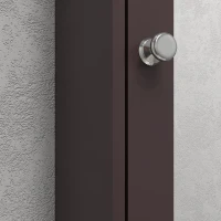 kleankin Bathroom Mirror Cabinet, Wall Mounted Medicine Cabinet with Door and Shelves, Dark Brown(m-10)