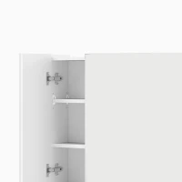 kleankin Wall Mounted Bathroom Medicine Cabinet with Mirror and Adjustable Shelves, White(m-9)