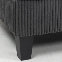 HOMCOM Modular Sectional Sofa, Oversized U-Shaped Couch with Spring Cushion, Corduroy Sofa for Living Room, Charcoal Grey(m-9)