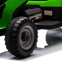 Qaba 12V Kids Ride On Tractor with Trailor, Remote Control, Music, Lights, Shifter, for Kids Ages 3-8 Years, Green(m-12)