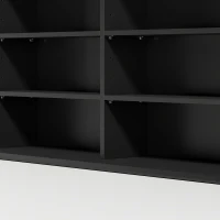 HOMCOM Media Storage Cabinet, 8-Tier DVD Shelf with 18 Adjustable Shelves, Holds 1032 CDs, 594 DVDs or Blu-rays, Black(m-11)