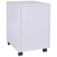 HOMCOM 3 Drawer File Cabinet, Mobile Vertical Filing Cabinet with Wheels, Printer Stand with Storage for Home Office, Oak(m-12)