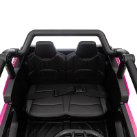 Qaba 2 Seater 24V 7AH Ride on Truck, Electric Car for Kids w/ Spring Suspension, Remote Lights, Horn, Music, Pink(m-12)
