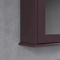 kleankin Bathroom Mirror Cabinet, Wall Mounted Medicine Cabinet with Door and Shelves, Dark Brown(m-9)