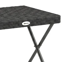 Outsunny Patio Wicker Coffee Table, Outdoor PE Rattan Garden Folding Side Table, 15.75"x15.75"x15.75", Black(m-9)