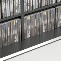 HOMCOM Media Storage Cabinet, 8-Tier DVD Shelf with 18 Adjustable Shelves, Holds 1032 CDs, 594 DVDs or Blu-rays, Black(m-9)