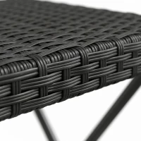 Outsunny Patio Wicker Coffee Table, Outdoor PE Rattan Garden Folding Side Table, 15.75"x15.75"x15.75", Black(m-10)