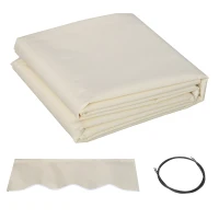 Outsunny 11' x 8' Outdoor Sunshade Canopy Awning Cover, Retractable Awning Fabric Replacement, UV Protection, Cream White(m-9)