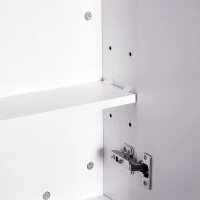 HOMCOM Wall Mount Mirrored Medicine Cabinet, Bathroom Mirror Cabinet with Adjustable Shelf, Double Soft Closing Doors, Light Lilac(m-9)