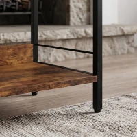 HOMCOM Bookshelf 5 Tier Arched Bookcase, 69.5" Tall Industrial Open Book Shelves with Metal Frame, Rustic Brown(m-10)