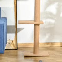 PawHut 100" Floor To Ceiling Cat Tree w/ 3 Perches Activity Center for Kittens Cat Tower Furniture, Light Brown(m-13)