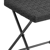 Outsunny Patio Wicker Coffee Table, Outdoor PE Rattan Garden Folding Side Table, 15.75"x15.75"x15.75", Black(m-12)