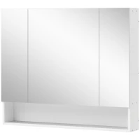 kleankin Wall Mounted Bathroom Medicine Cabinet with Mirror and Adjustable Shelves, White(m-2)