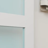 HOMCOM Sliding Door, 28" x 84" Sliding Barn Door with Hardware Kit Included & Handle, PVC Surface, White(m-12)
