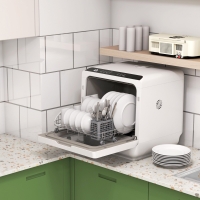 HOMCOM Portable Dishwasher, Counter Dishwasher with 4 Place Settings, 5 Washing Programs, Air-Dry Function, 6L Water Tank