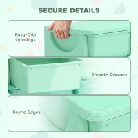 Qaba 3 Tier Kids Storage Organizer with 6 Drawers for Bedroom, Nursery, Kindergarten, Living Room, Boys and Girls, Green(m-6)